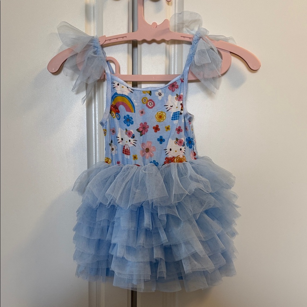 Posh Peanut Light Blue Hello Kitty Rainbow Tulle Dress